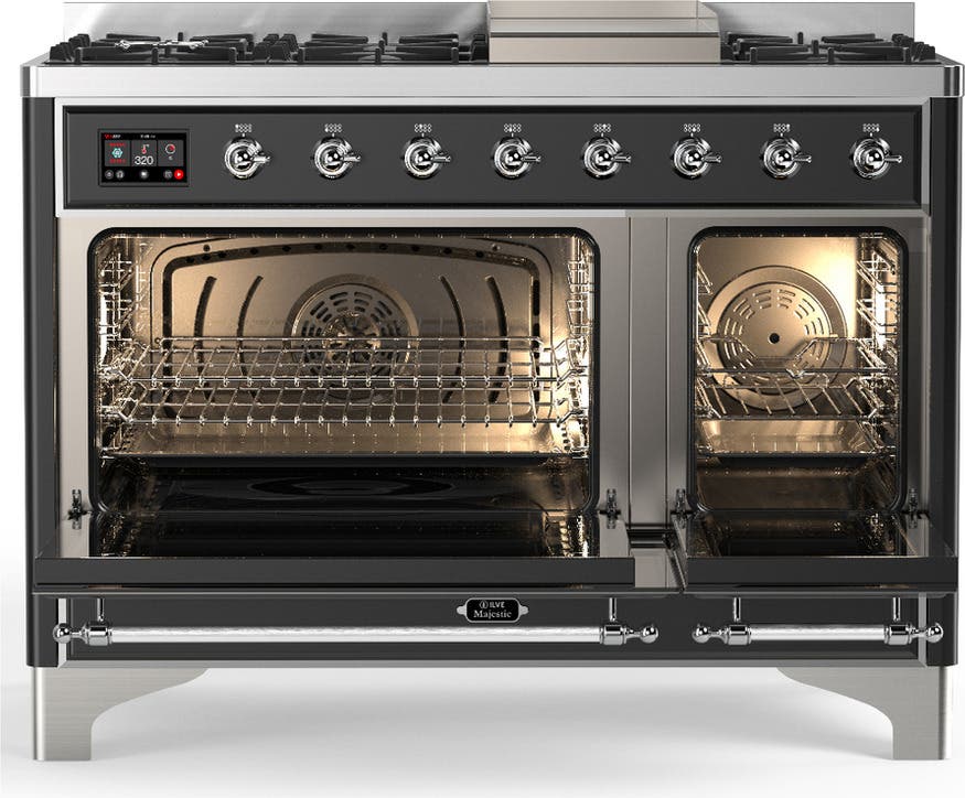 Ilve UM48FQNR3MGC Matte Graphite With Chrome Trim, Natural Gas