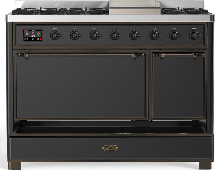 Ilve UM48FQNR3MGBLP Matte Graphite With Burnished Trim, Liquid Propane
