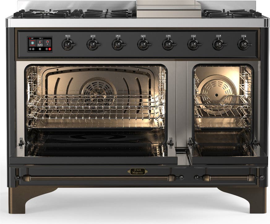 Ilve UM48FQNR3MGB Matte Graphite With Burnished Trim, Natural Gas