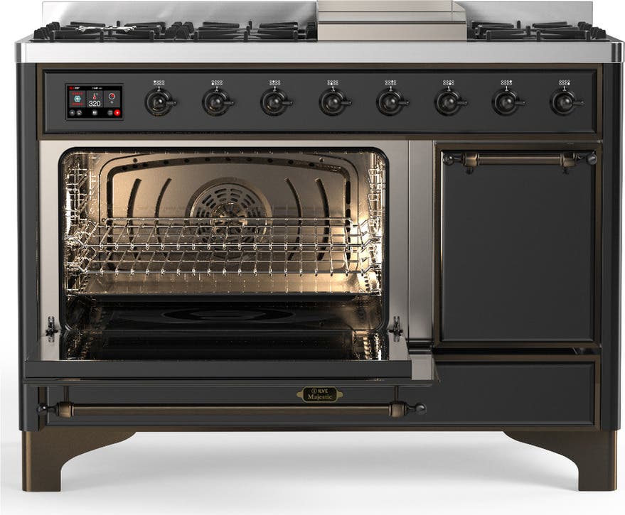 Ilve UM48FQNR3MGB Matte Graphite With Burnished Trim, Natural Gas