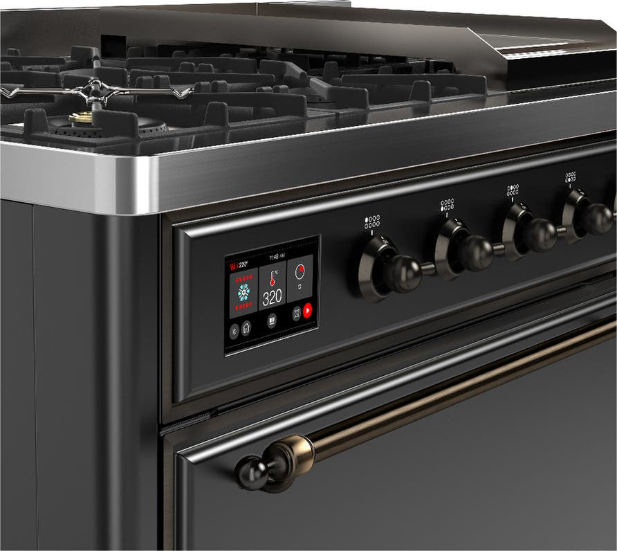 Ilve UM48FQNR3MGB Matte Graphite With Burnished Trim, Natural Gas