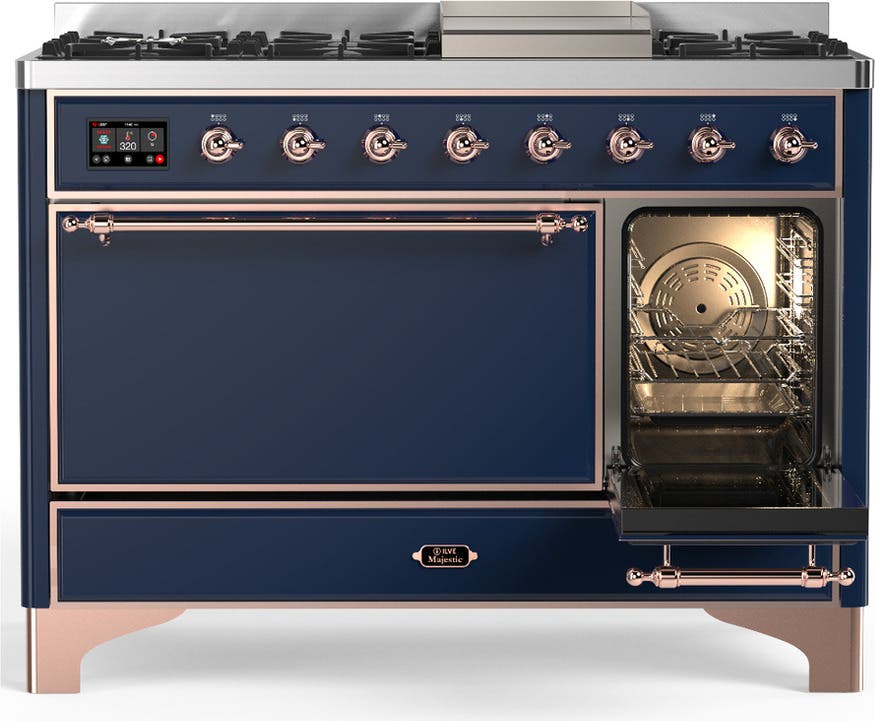 Ilve UM48FQNR3MBPLP Midnight Blue With Copper Trim, Liquid Propane