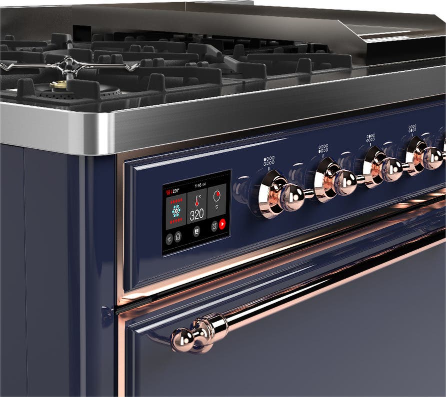 Ilve UM48FQNR3MBPLP Midnight Blue With Copper Trim, Liquid Propane