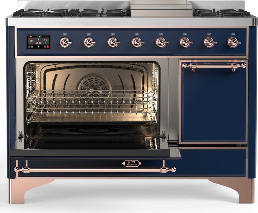 Ilve UM48FQNR3MBP Midnight Blue With Copper Trim, Natural Gas