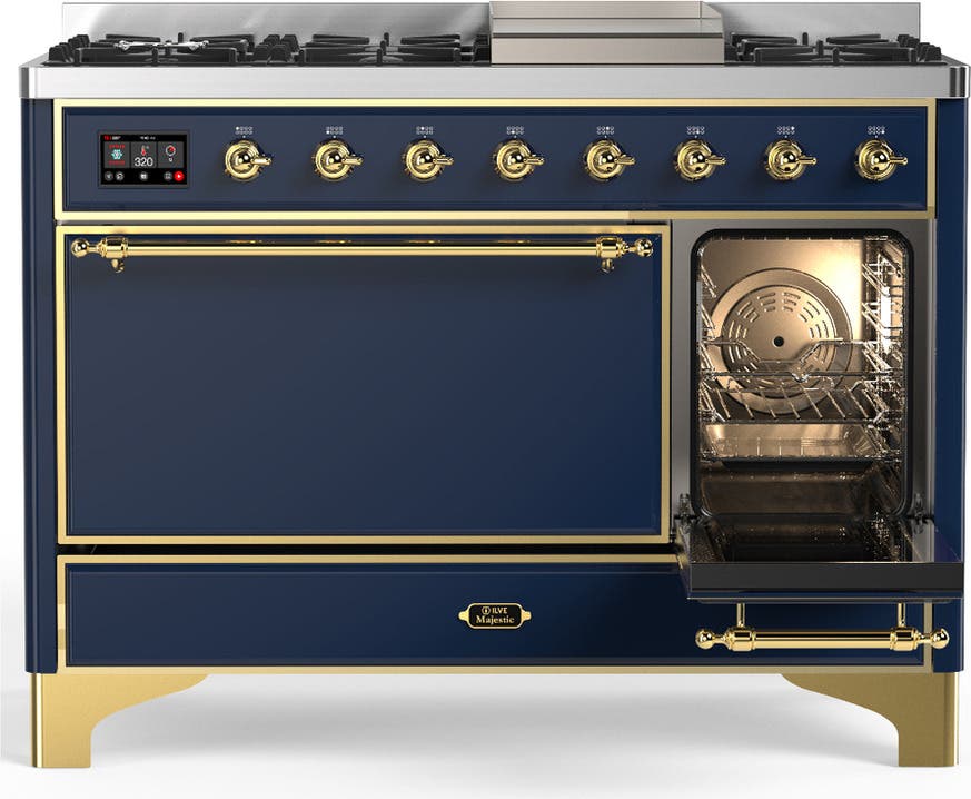 Ilve UM48FQNR3MBGLP Midnight Blue With Brass Trim, Liquid Propane