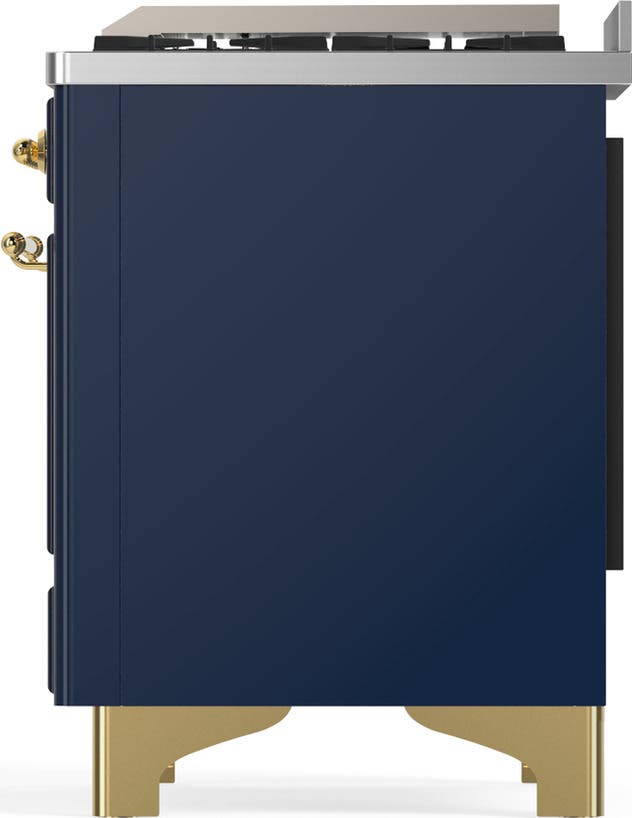 Ilve UM48FQNR3MBG Midnight Blue With Brass Trim, Natural Gas
