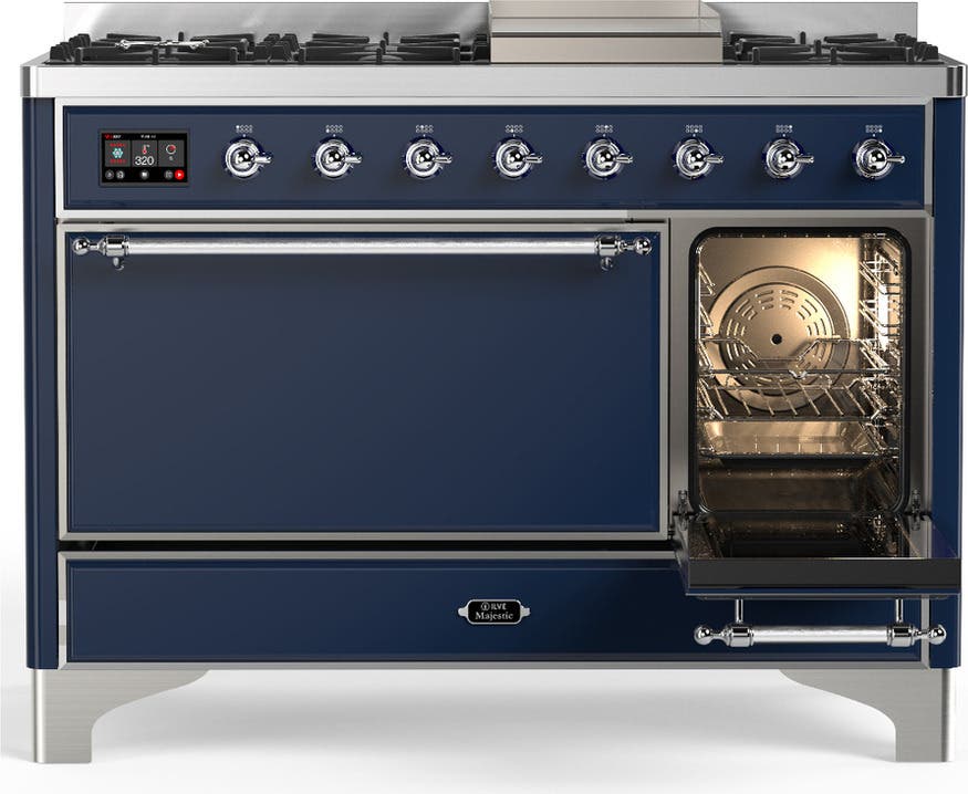 Ilve UM48FQNR3MBC Midnight Blue With Chrome Trim, Natural Gas