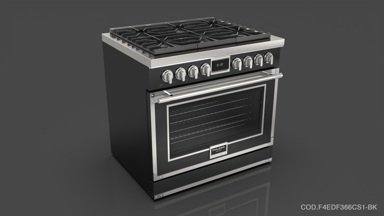 Fulgor Milano F4EDF366CS1MB Matte Black With Brushed Chrome Trim