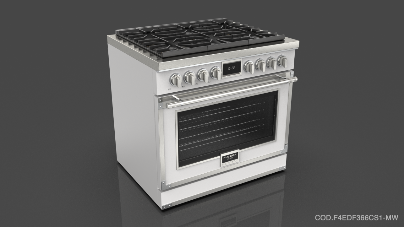Fulgor Milano F4EDF366CS1MB Matte Black With Brushed Chrome Trim