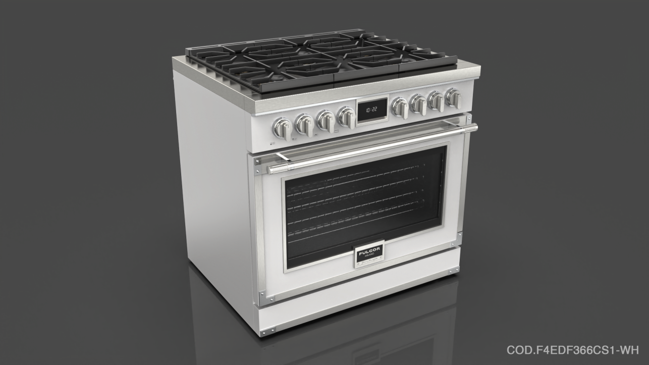 Fulgor Milano F4EDF366CS1MB Matte Black With Brushed Chrome Trim