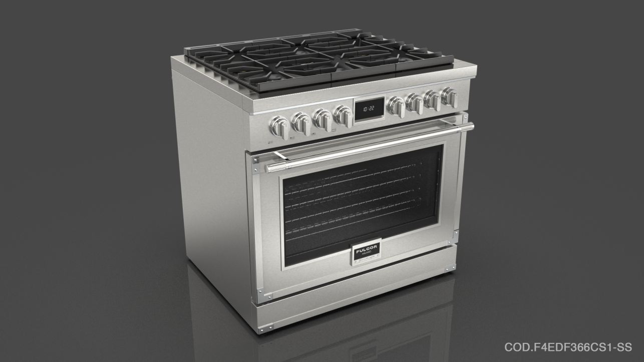 Fulgor Milano F4EDF366CS1MB Matte Black With Brushed Chrome Trim