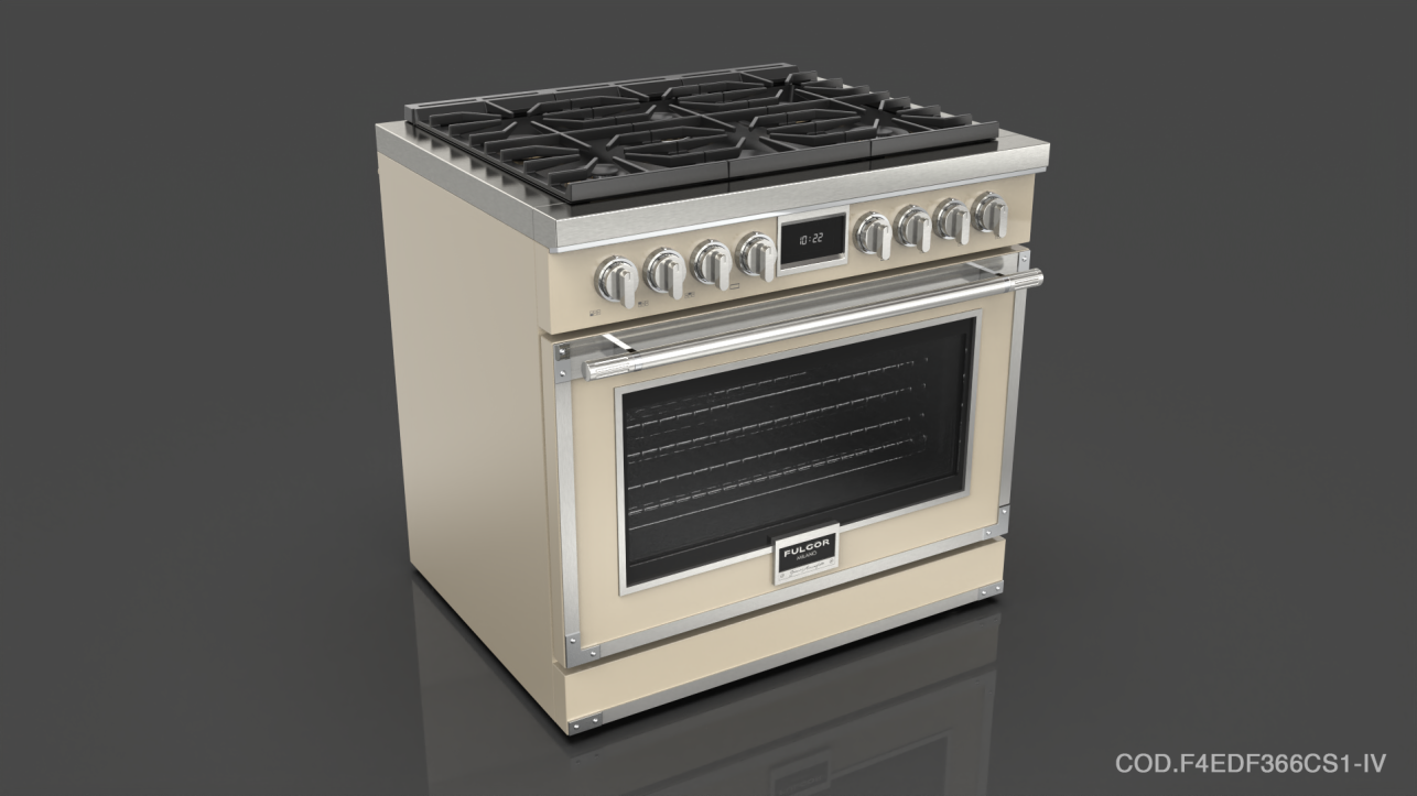 Fulgor Milano F4EDF366CS1MB Matte Black With Brushed Chrome Trim