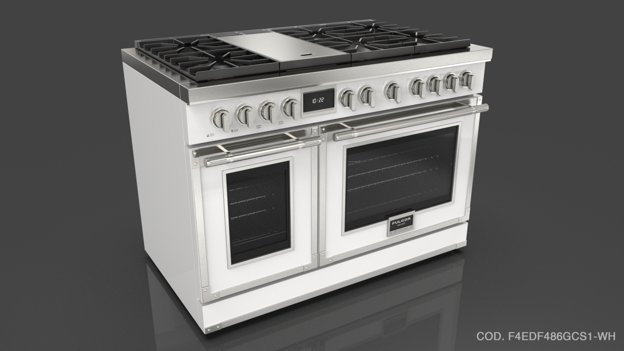 Fulgor Milano F4EDF486GCS1BK Glossy Black With Brushed Chrome Trim