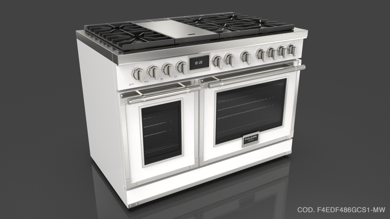 Fulgor Milano F4EDF486GCS1BK Glossy Black With Brushed Chrome Trim