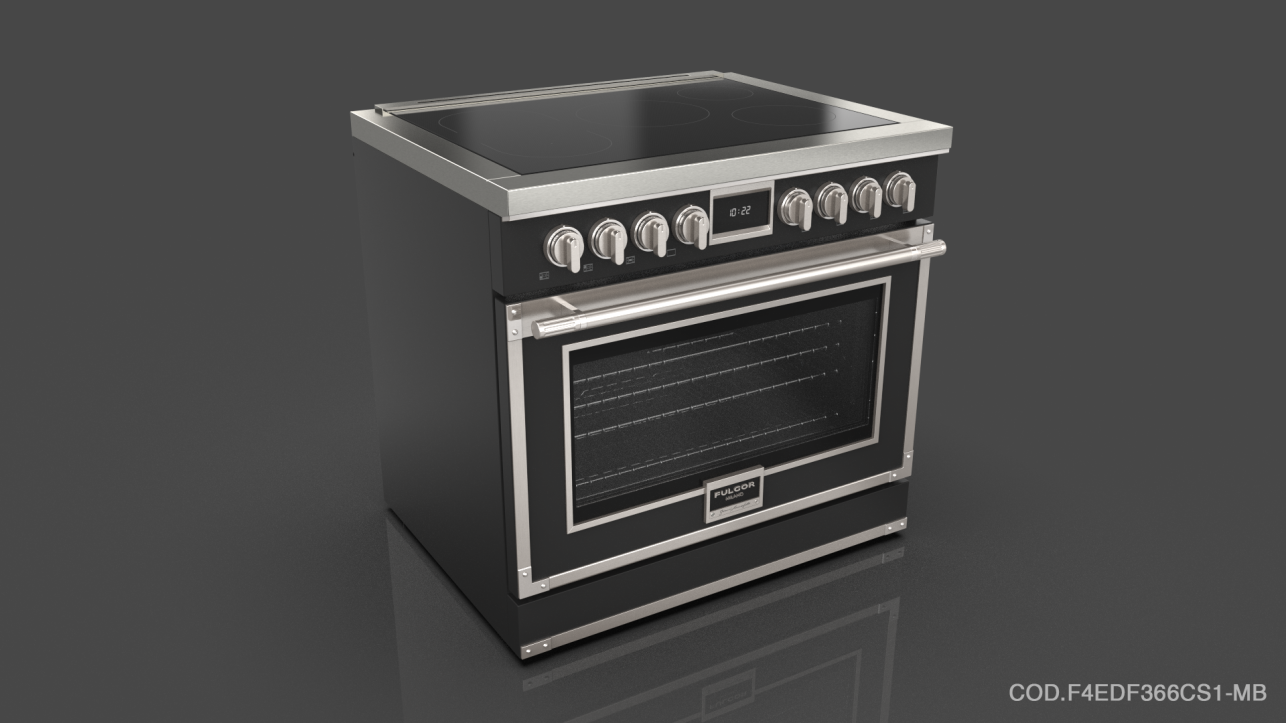 Fulgor Milano F4EIR365CS1MB Matte Black With Brushed Chrome Trim