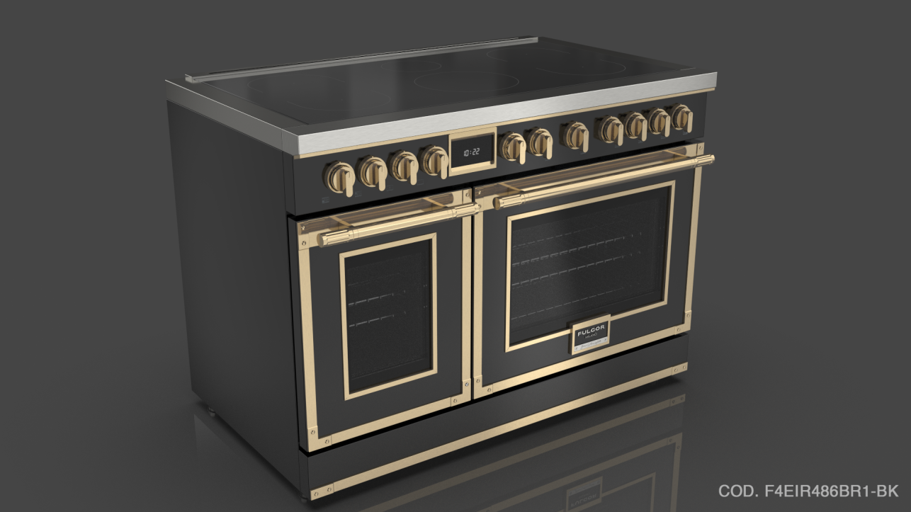 Fulgor Milano F4EIR486BR1WH White With Brushed Brass Trim