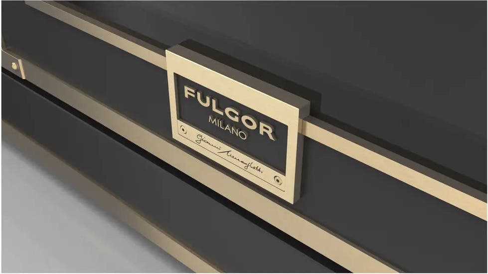 Fulgor Milano F4EDF486GBR1MB Matte Black With Brushed Brass Trim