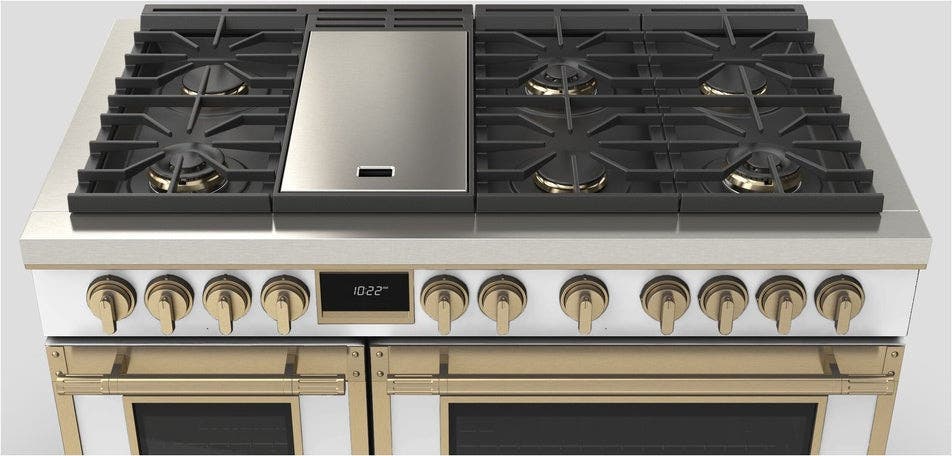 Fulgor Milano F4EDF486GBR1MW Matte White With Brushed Brass Trim