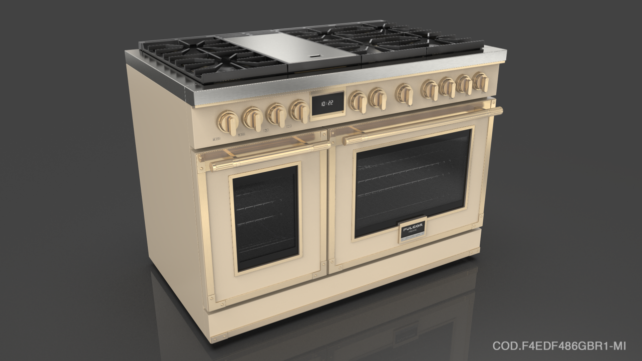 Fulgor Milano F4EDF486GBR1IV Ivory With Brushed Brass Trim