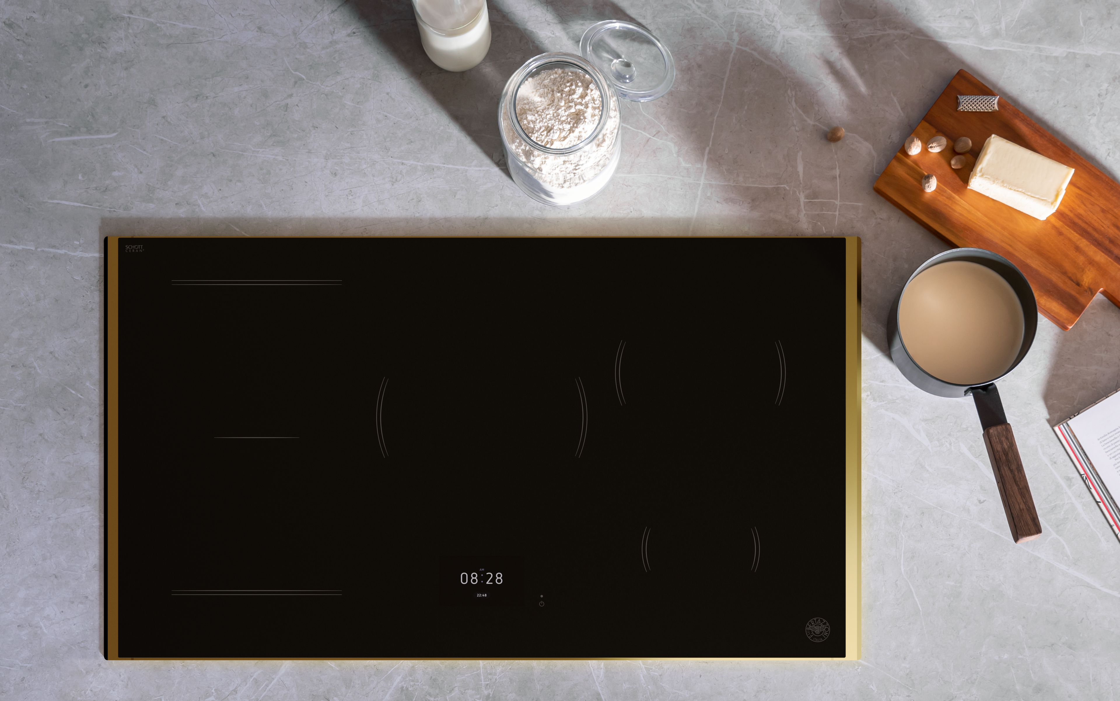 Bertazzoni PE365TG Black Glass With Gold Trim