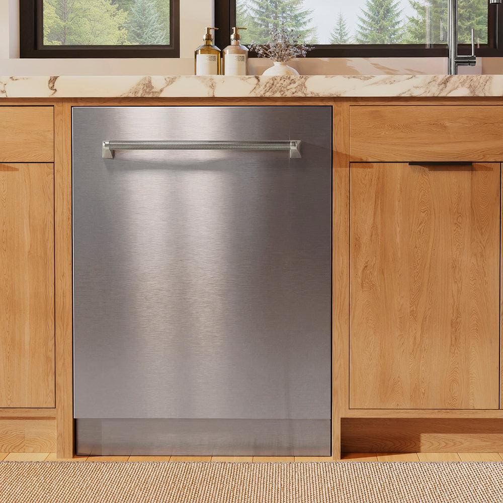 Zline DWMTZ30424KPN Stainless Steel With Polished Nickel Helix Handle