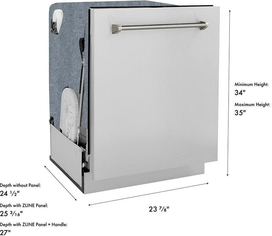 Zline DWMTZ30424KPN Stainless Steel With Polished Nickel Helix Handle