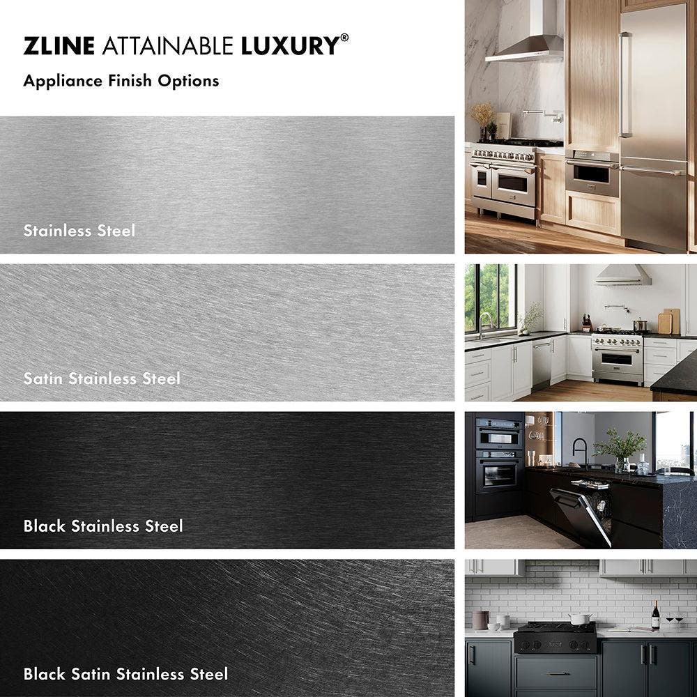 Zline DWMTZ30424KPN Stainless Steel With Polished Nickel Helix Handle