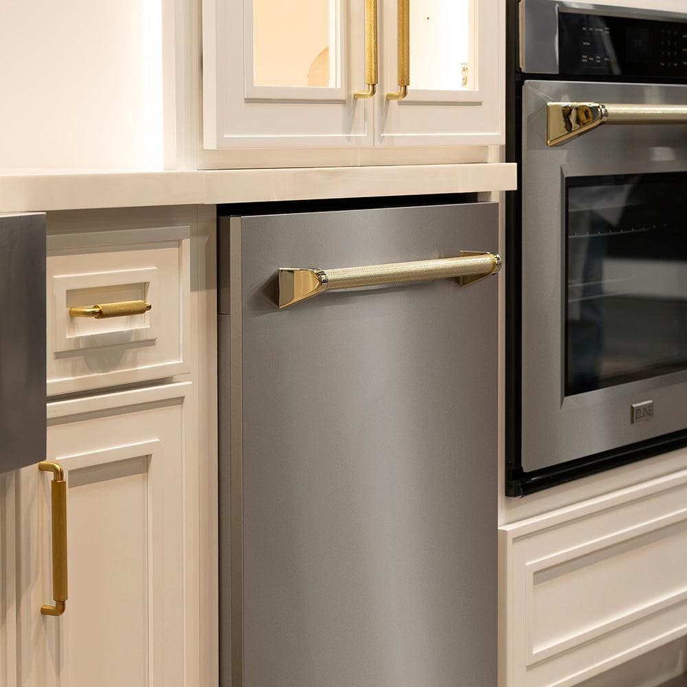 Zline DWMTZ30424KG Stainless Steel With Polished Gold Helix Handle