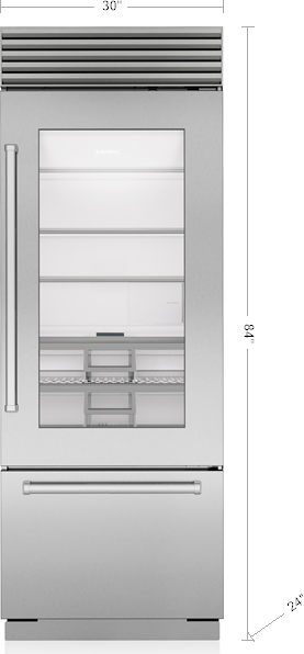 Sub Zero CL3050UGSTL Stainless Steel, Tubular Handle, Left Hinge