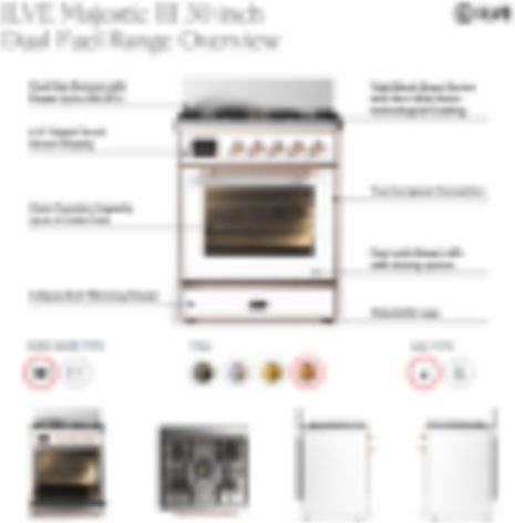 Ilve UM30NR3AWB Antique White, Burnished
