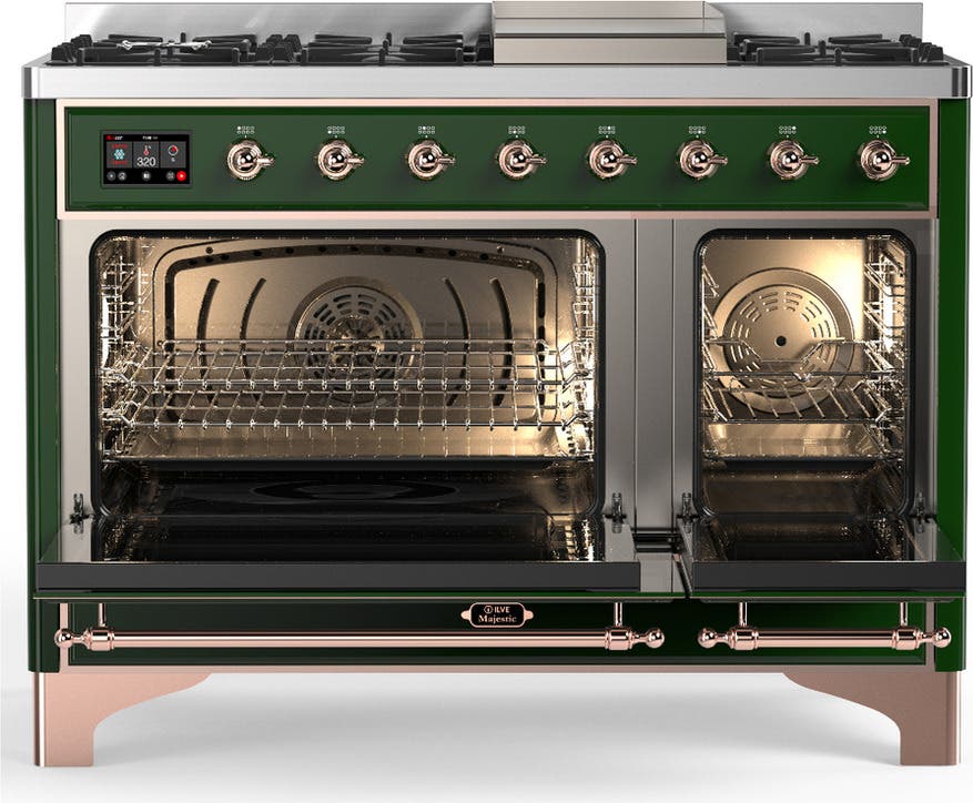 Ilve UM48FQNR3EGP Emerald Green With Copper Trim, Natural Gas