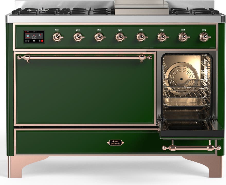 Ilve UM48FQNR3EGP Emerald Green With Copper Trim, Natural Gas