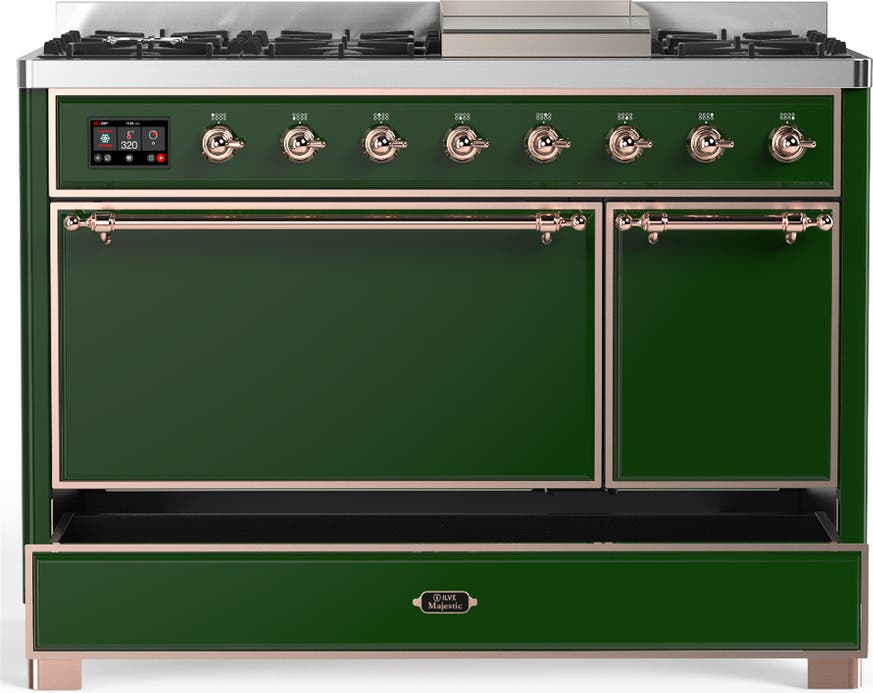 Ilve UM48FQNR3EGP Emerald Green With Copper Trim, Natural Gas