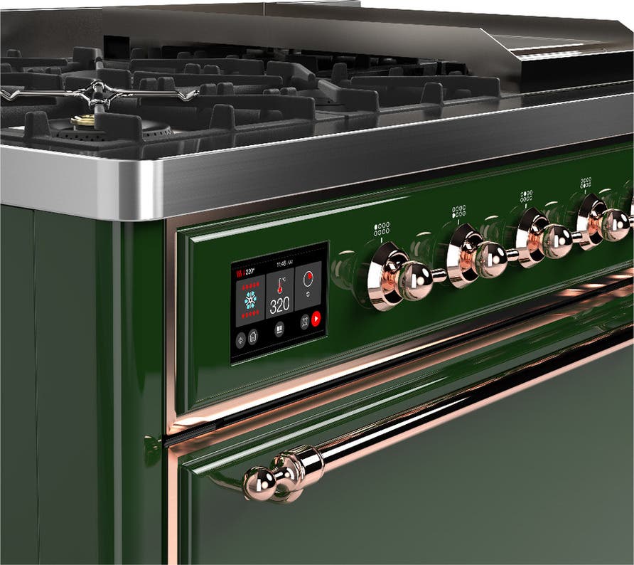 Ilve UM48FQNR3EGP Emerald Green With Copper Trim, Natural Gas