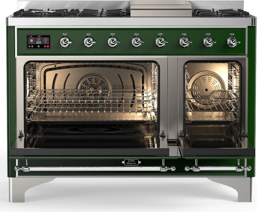 Ilve UM48FQNR3EGCLP Emerald Green With Chrome Trim, Liquid Propane