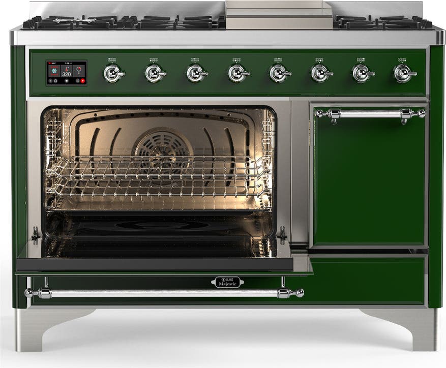 Ilve UM48FQNR3EGCLP Emerald Green With Chrome Trim, Liquid Propane
