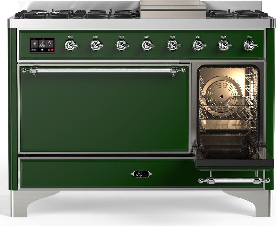 Ilve UM48FQNR3EGCLP Emerald Green With Chrome Trim, Liquid Propane