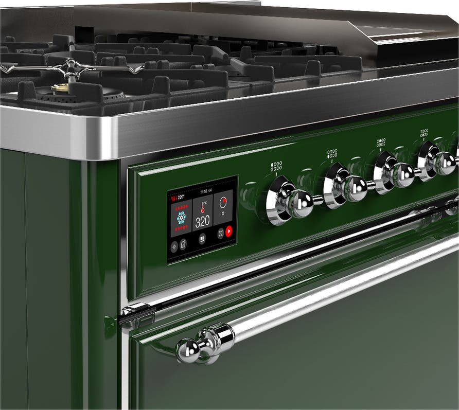 Ilve UM48FQNR3EGCLP Emerald Green With Chrome Trim, Liquid Propane
