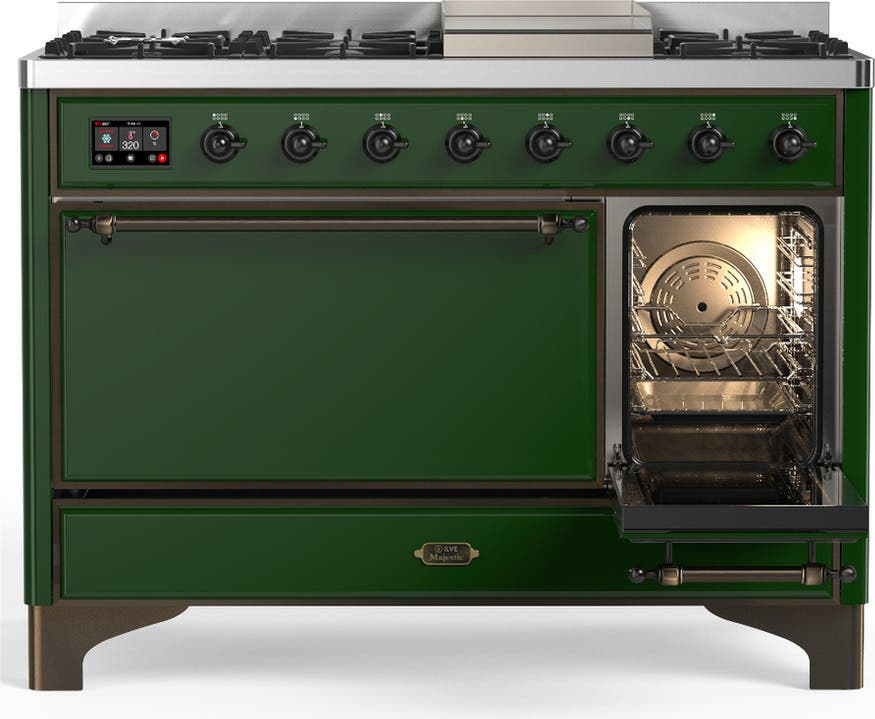 Ilve UM48FQNR3EGBLP Emerald Green With Burnished Trim, Liquid Propane