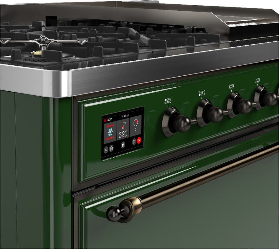 Ilve UM48FQNR3EGBLP Emerald Green With Burnished Trim, Liquid Propane