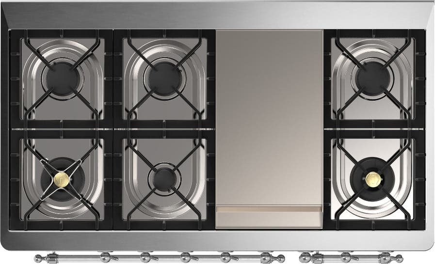 Ilve UM48FQNR3BUC Burgundy With Chrome Trim, Natural Gas