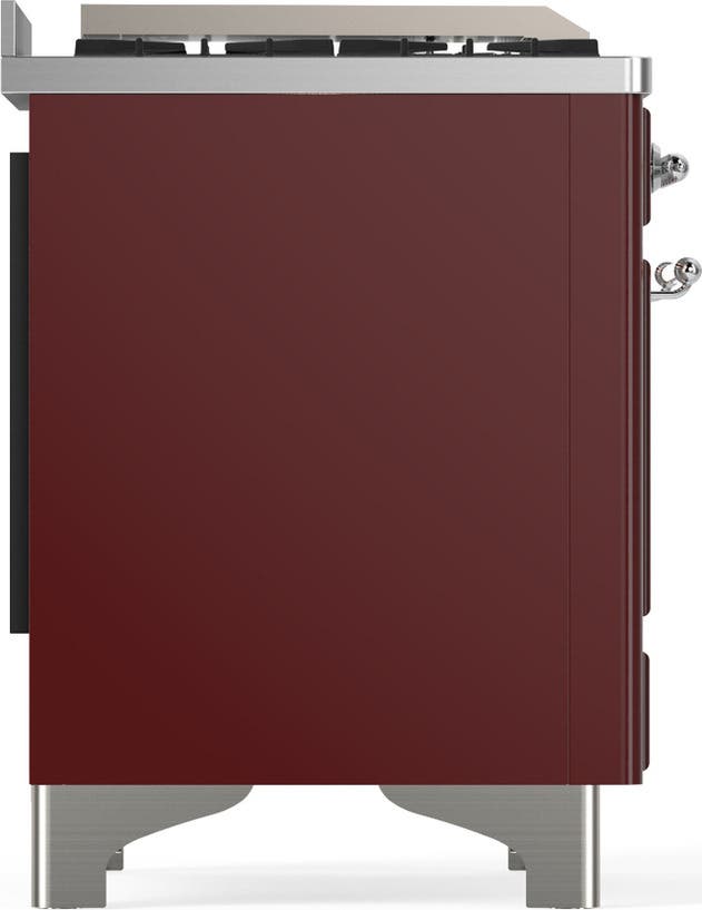 Ilve UM48FQNR3BUC Burgundy With Chrome Trim, Natural Gas