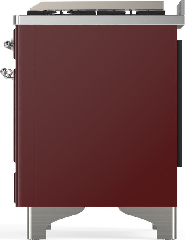 Ilve UM48FQNR3BUC Burgundy With Chrome Trim, Natural Gas