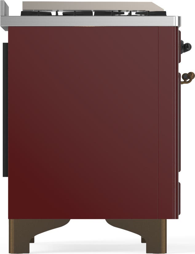 Ilve UM48FQNR3BUBLP Burgundy With Burnished Trim, Liquid Propane