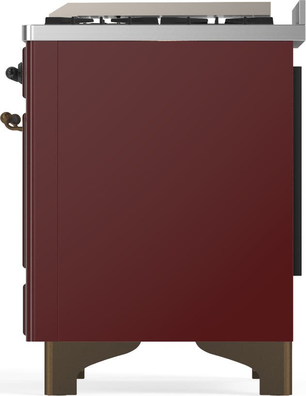 Ilve UM48FQNR3BUBLP Burgundy With Burnished Trim, Liquid Propane