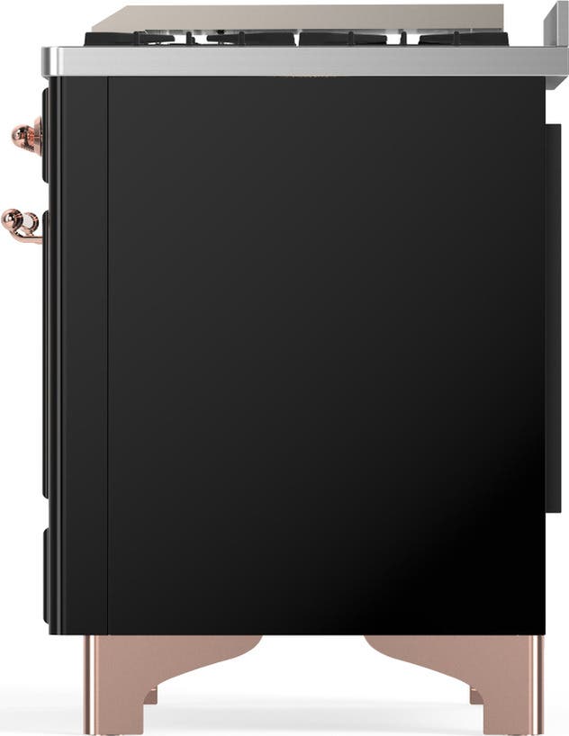 Ilve UM48FQNR3BKPLP Glossy Black With Copper Trim, Liquid Propane