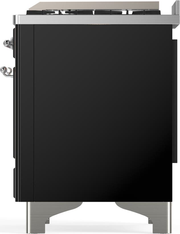 Ilve UM48FQNR3BKCLP Glossy Black With Chrome Trim, Liquid Propane