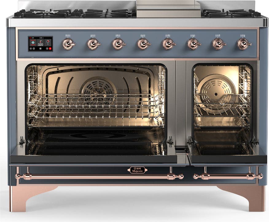 Ilve UM48FQNR3BGPLP Blue Grey With Copper Trim, Liquid Propane