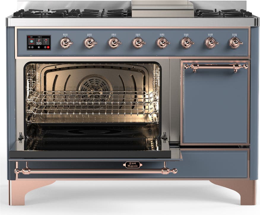 Ilve UM48FQNR3BGPLP Blue Grey With Copper Trim, Liquid Propane