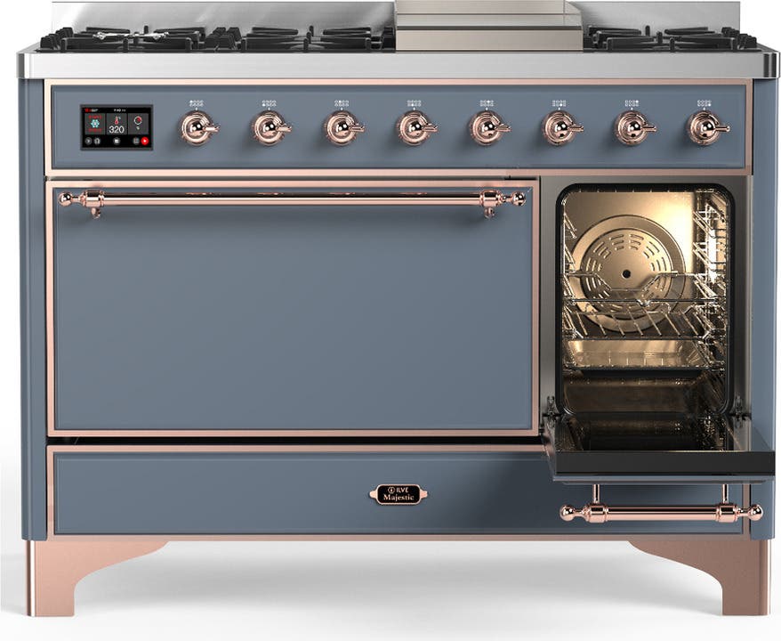 Ilve UM48FQNR3BGPLP Blue Grey With Copper Trim, Liquid Propane